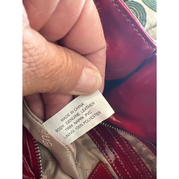 Tignanello red leather shoulder bag purse - Picture 7 of 7